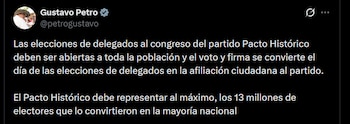 Gustavo Petro - crédito @petrogustavo/X