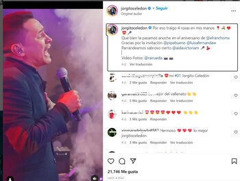 Jorge Celedón en el aniversario