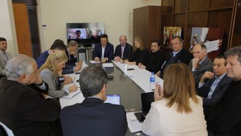 Patricia Bullrich, con Luciano Laspina