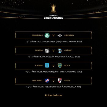 Placa árbitros cuartos de final copa libertadores