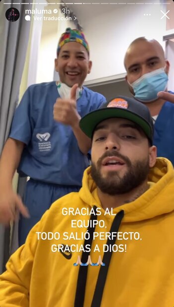 Maluma agradece al cuerpo médico