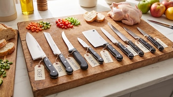 Para qué sirven los círculos metálicos de los cuchillos de cocina