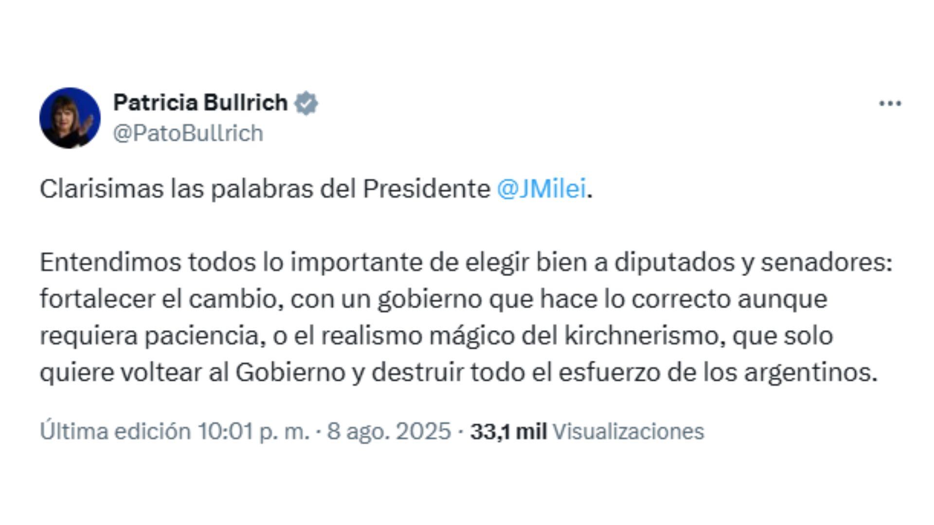 La ministra de Seguridad hizo un guiño a las futuras elecciones legislativas