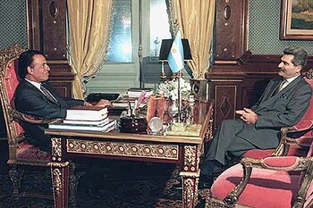 Jorge Asís con Carlos Menem.