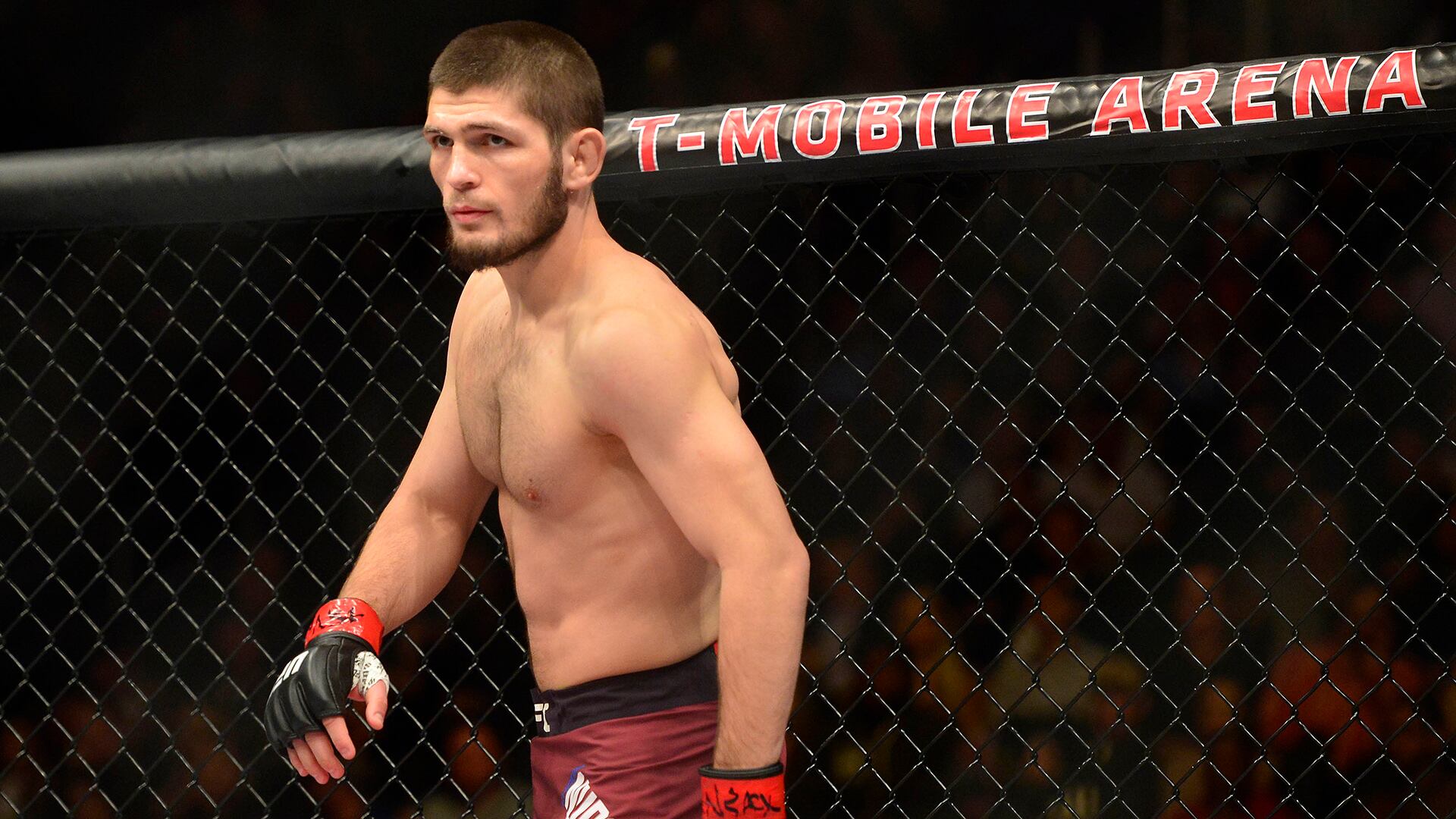 Khabib Nurmagomedov forjó su invicto en la UFC con rutinas extremas en Daguestán, levantando piedras y apostando por la calistenia al aire libre (Gary A. Vasquez-USA TODAY Sports)