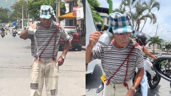 El artista parece hacerlo sin