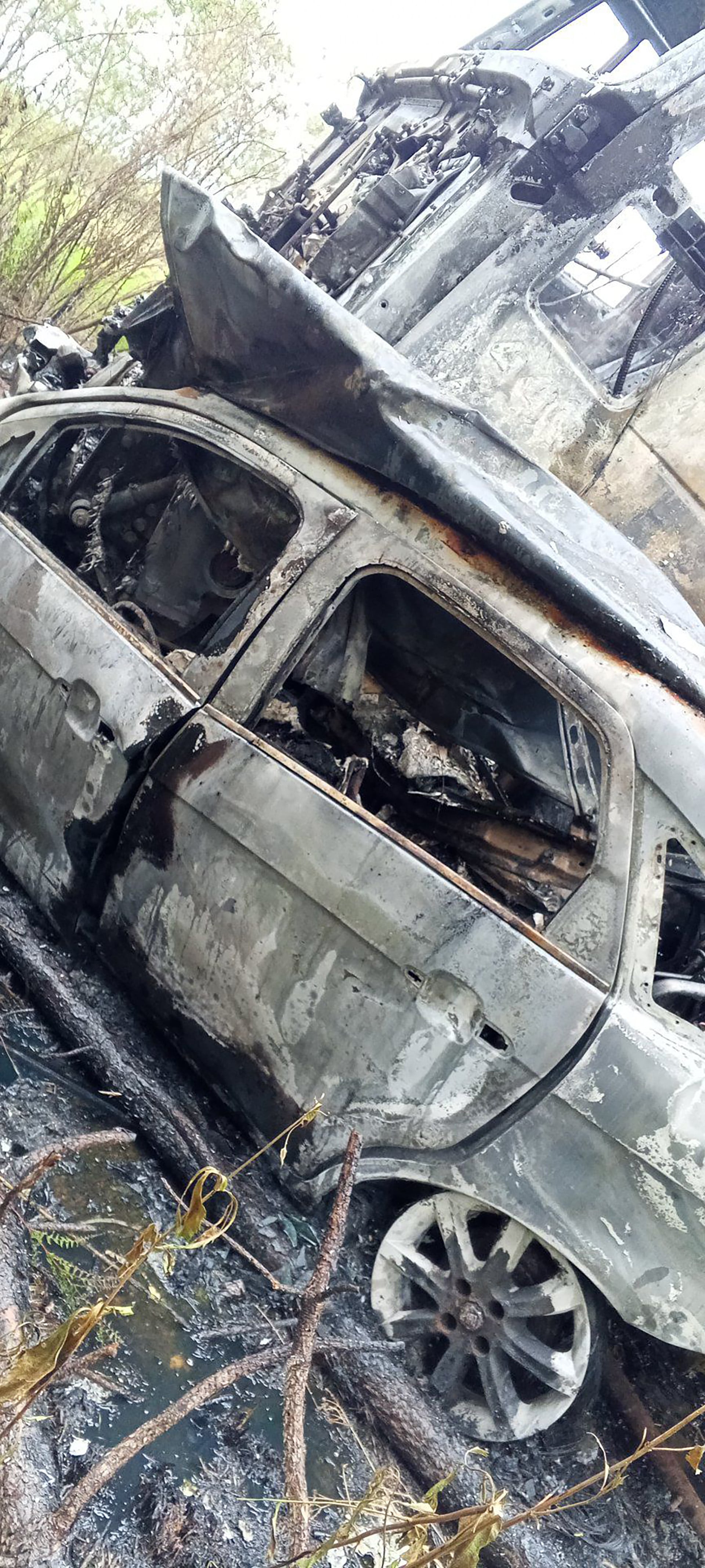 Así quedó el Fiat Siena en el que viajaban el matrimonio de docentes.