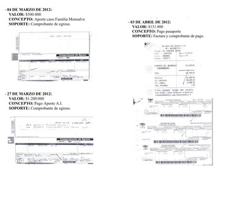 Facturas de la familia Monsalve