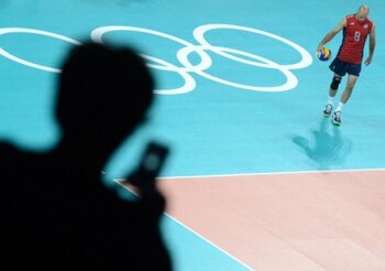 A visitor takes a picture