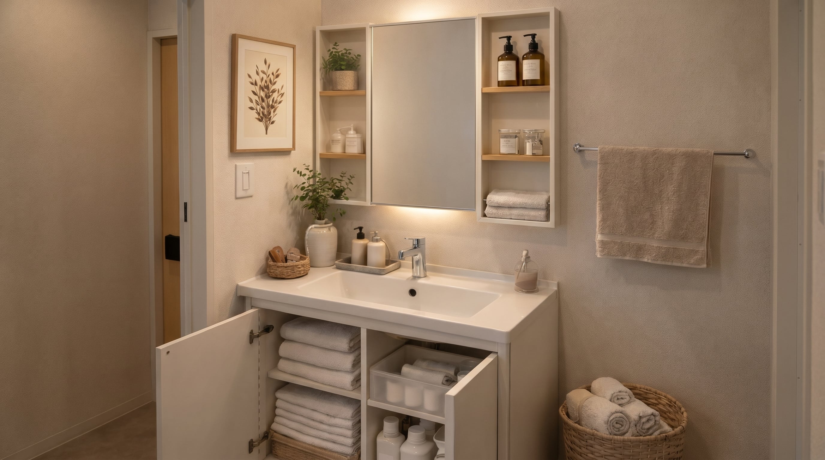 Una mesada de baño libre facilita la preparación cotidiana y la limpieza de la superficie. (Imagen Ilustrativa Infobae)