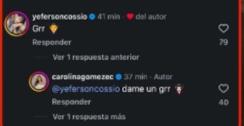 Una interacción entre Carolina y Yeferson en Instagram volvió a llamar la atención de sus seguidores - crédito redes sociales Yeferson Cossio / Instagram