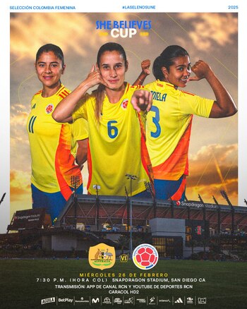 Afiche del partido de la selección Colombia vs. Australia - crédito FCF