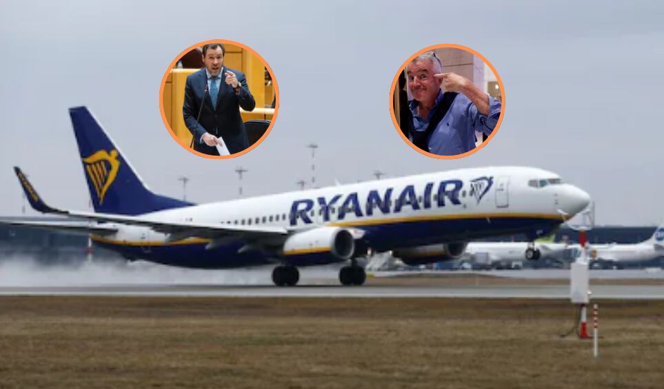 La batalla entre Ryanair y Óscar Puente se endurece al comienzo del verano. (Imagen Composición Infobae)