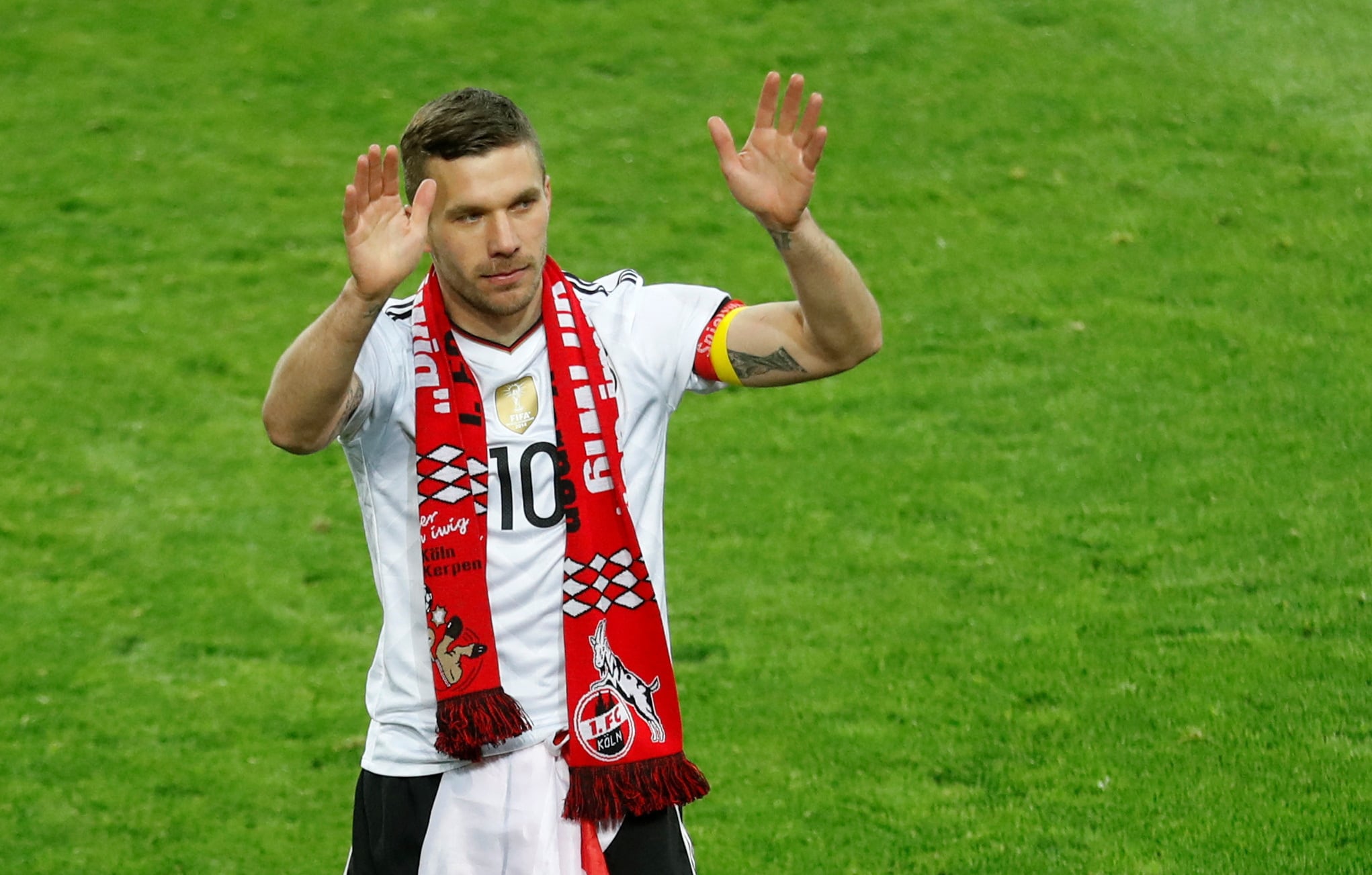 Lukas Podolski expandió sus negocios en gastronomía, entretenimiento y deporte con Mangal Doner, Ice Cream United, Glücksgefühle y Baller League (REUTERS/Carl Recine)