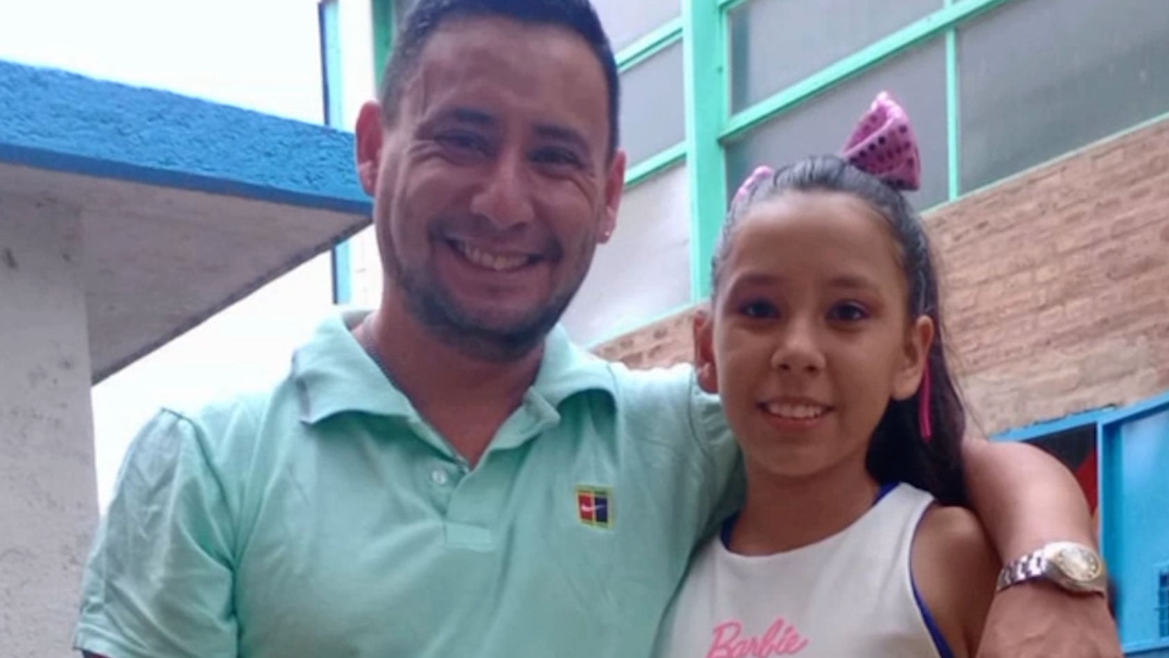 Agostina con su papá, Gabriel Vega