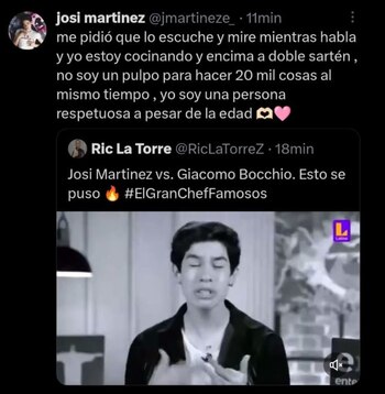 Josi Martínez se pronunció en