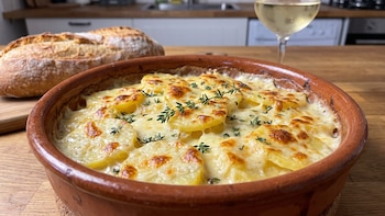 Receta de papas gratinadas con queso gruyere, rápida y fácil