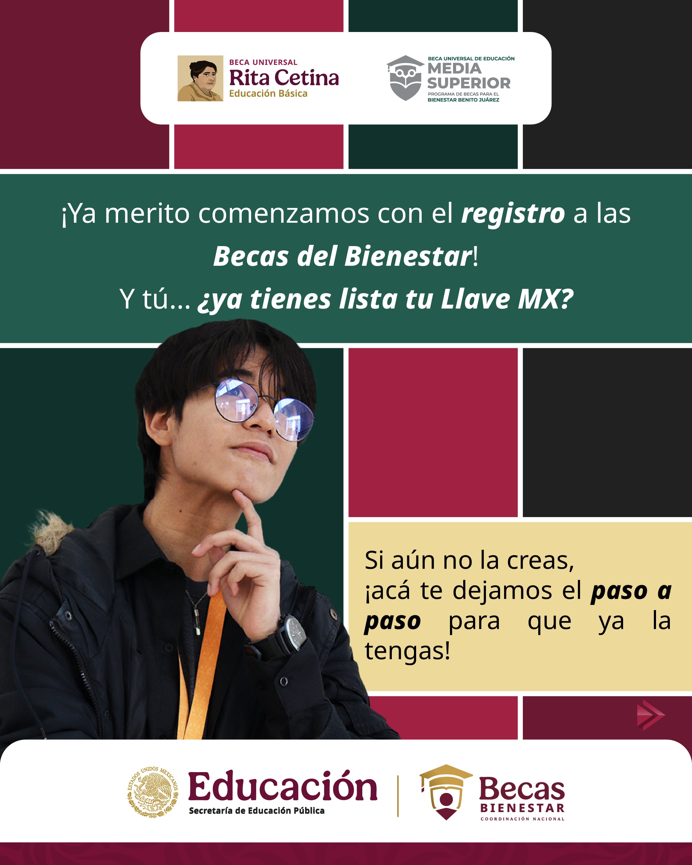 La cuenta Llave será necesaria para poder inscribirse a una beca (X@BecasBenito)