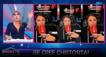 Karla Tarazona encara a Magaly Medina por opinar sobre su relación con Christian Domínguez. Captura: Magaly TV La Firme.
