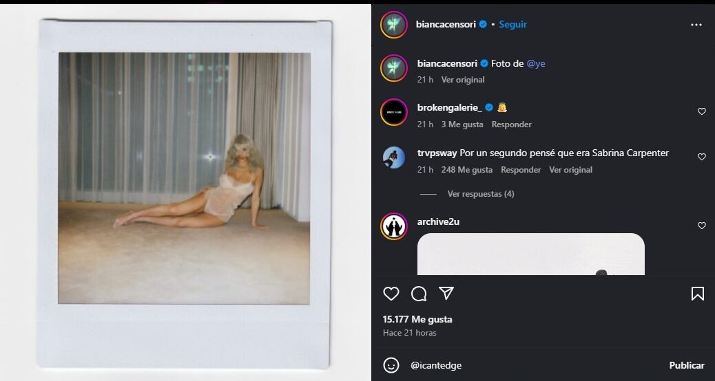 Los fans de Bianca Censori se sorprendieron por su cambio de look. (Instagram)