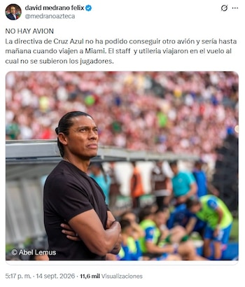 David Medrano informa sobre el problema del avión de Cruz Azul previo a viajara a Miami