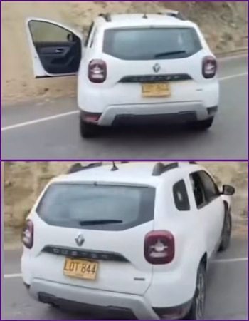 El vehículo de placas LQT-844 fue reportado a través de redes sociales por los usuarios que pasaron por la zona y que captaron con sus celulares la camioneta abandonada - crédito Popayán y Cauca Noticias / Facebook