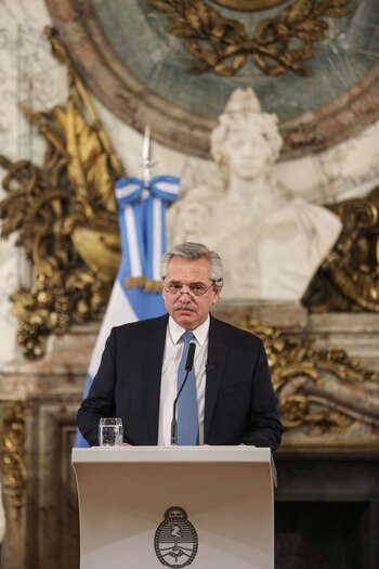 Alberto Fernández, al presentar ayer