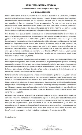 El documento indica que no