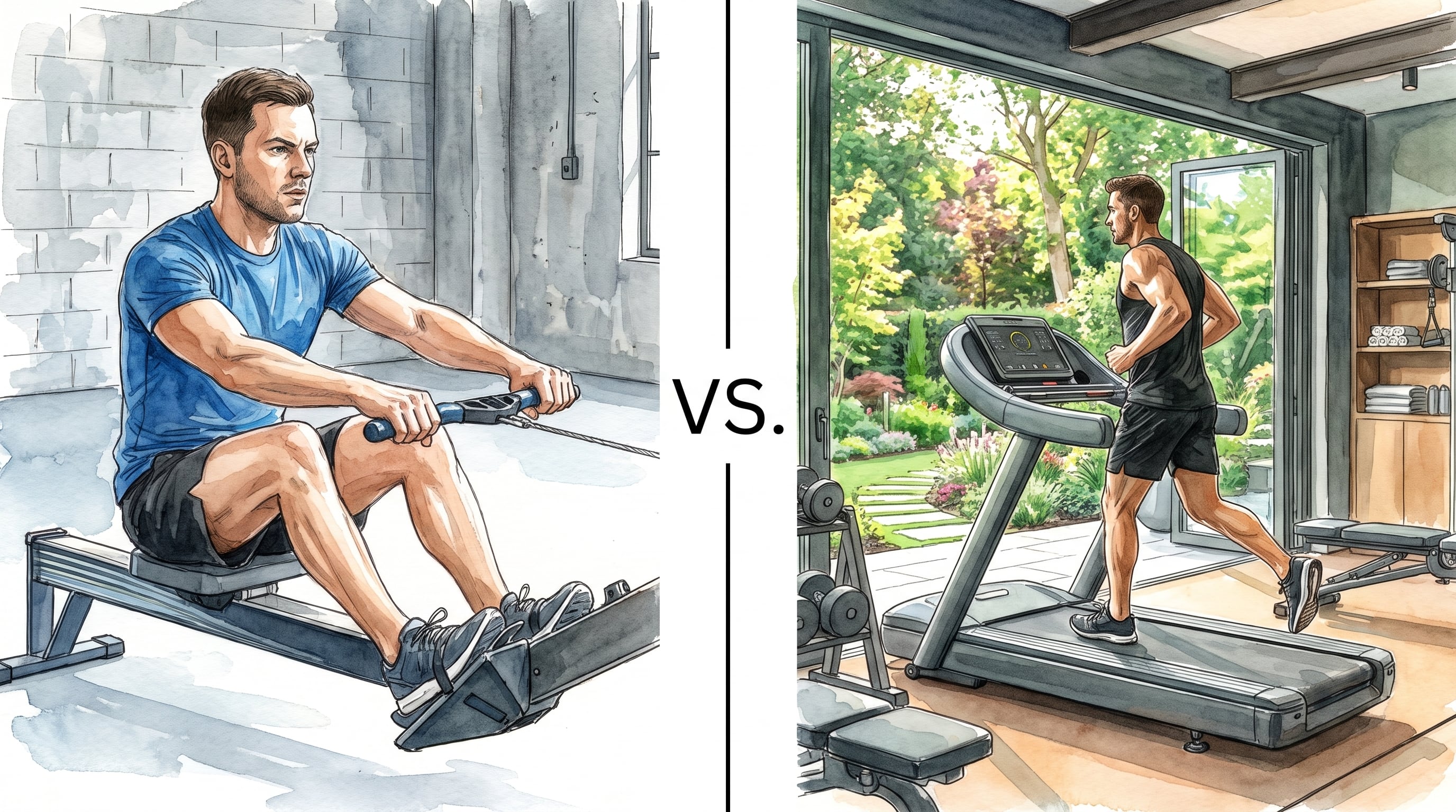 Qué elegir para entrenar: remo o cinta, el desafío entre máquinas de cardio