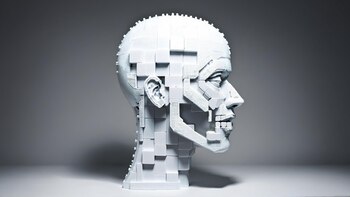 Una cabeza construida con pequeñas