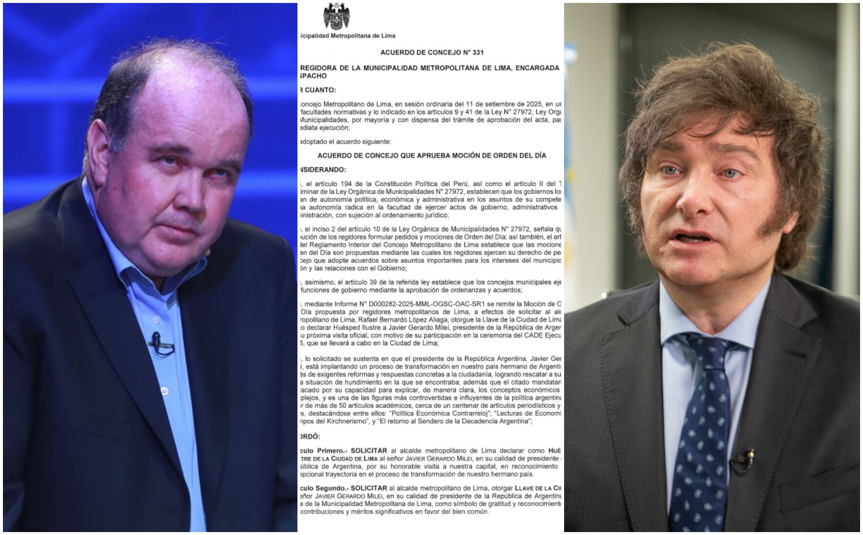 Se frustra homenaje de Rafael López Aliaga: MML aprobó acto para Javier Milei, pero el presidente canceló su viaje a Lima