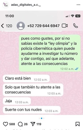 Extorsionador contacta a sus víctimas
