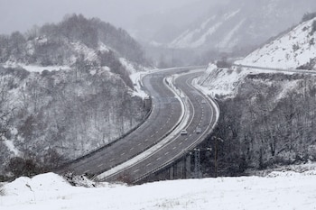 Nevada en la Autovía A6,