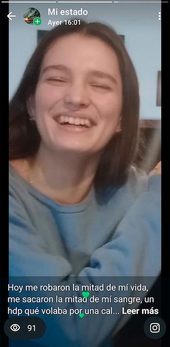 Valentina García, víctima de un