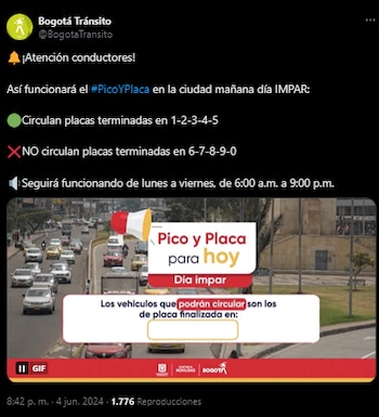 Pico y placa para el