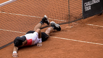 Federico Coria celebra su triunfo en la primera ronda del Challenger de Villa María