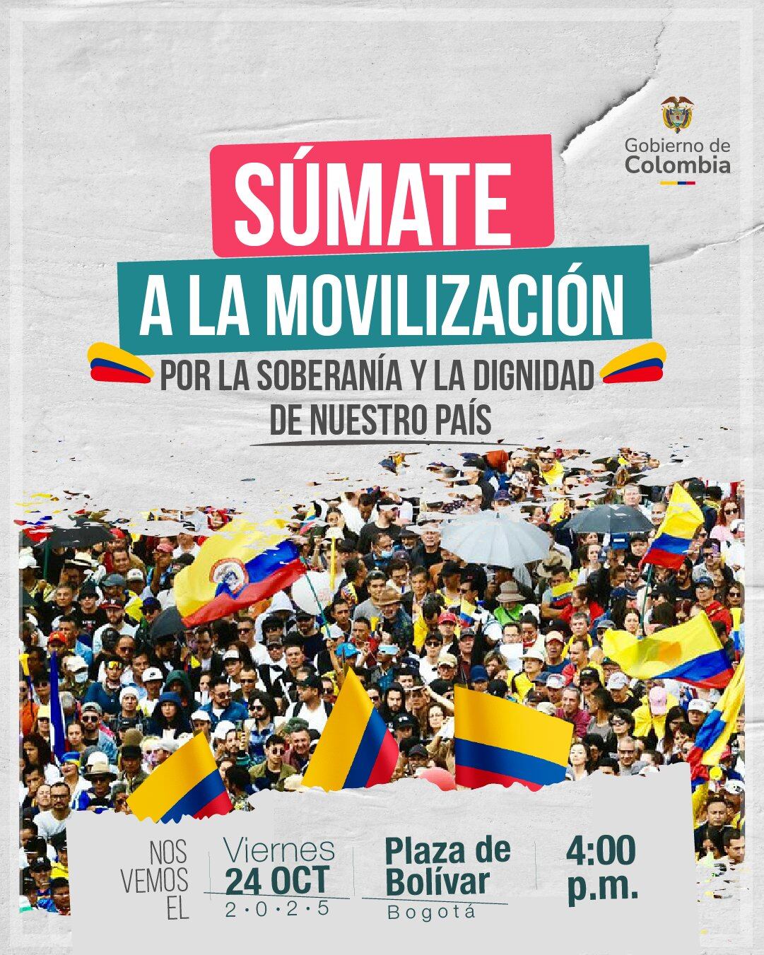 Presidencia invita a las movilizaciones - crédito Presidencia de la República