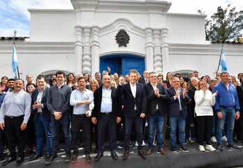 La dirigencia peronista en la Casa Histórica, en San Miguel de Tucumán