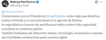 Publicación en x
X del Presidente