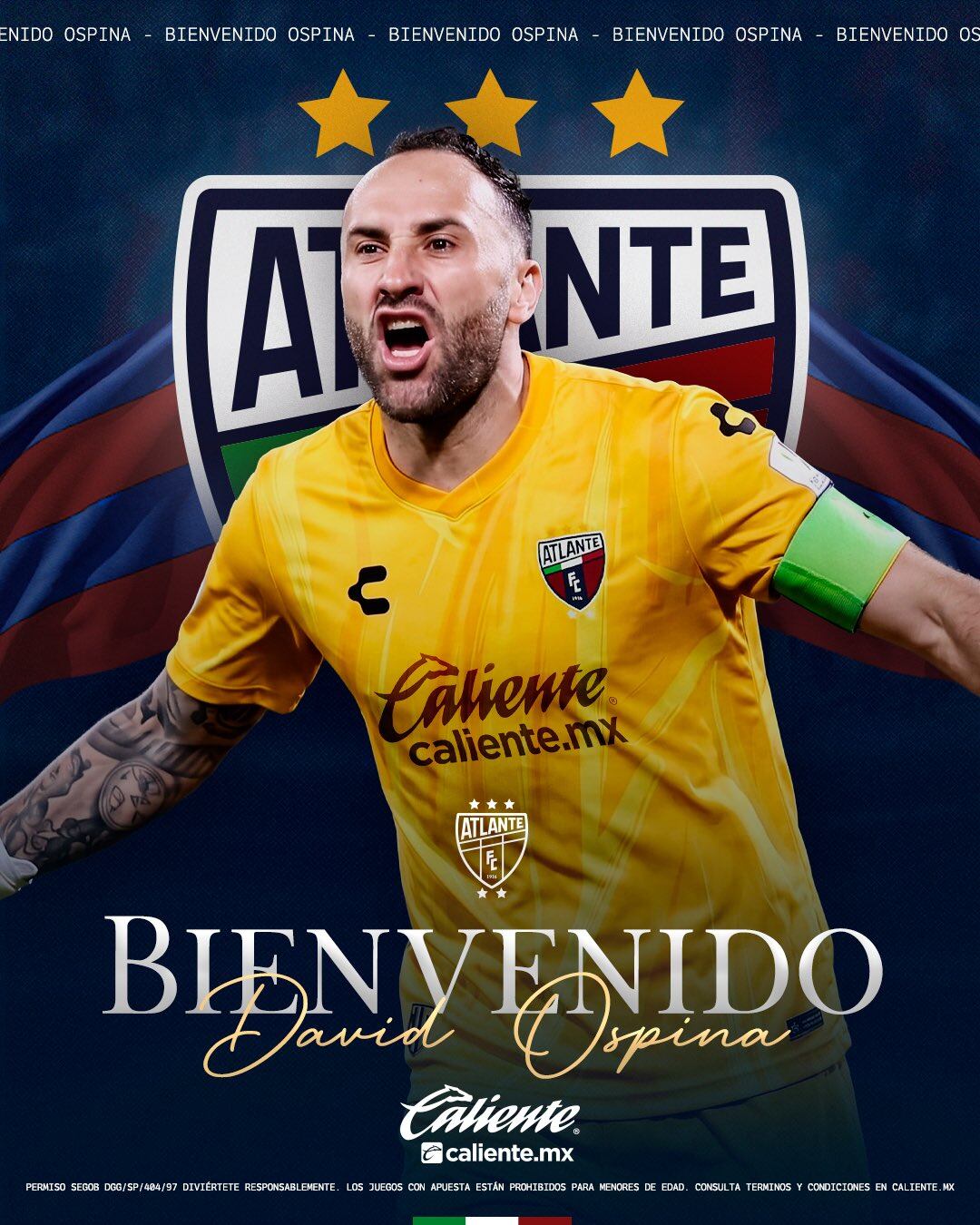 Esta es otra de las publicaciones con las que Atlante FC oficializó la llegada de David Ospina al equipo - crédito Atlante FC