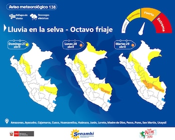 Senamhi advierte sobre un fenómeno