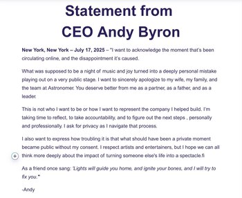 El comunicado ceeró con una