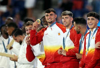 Marc Pubill con la medalla de Oro en los Juegos Olímpicos de París. (REUTERS/Paul Childs)