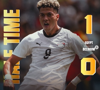 Hamza Abdelkarim le dio la victoria a la selección egipcia ante el combinado belga - crédito @egyptnt/Instagram