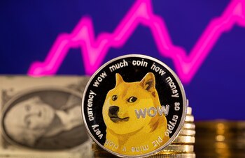 A representations of cryptocurrency Dogecoin