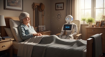 Adulto mayor - IA - vejez - robot - tecnología - 2 de febrero