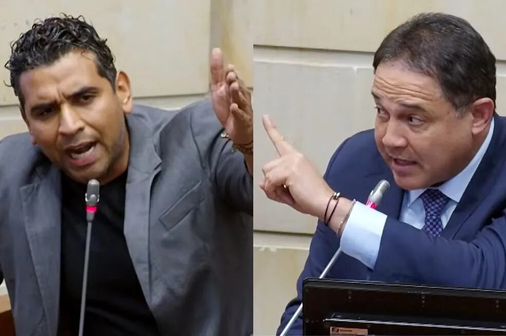 El senador David Racero recibió un llamado de atención de Honorio Henríquez durante su intervención en el debate de moción de censura contra el ministro de Defensa, Jorge Mora. - crédito captura de video