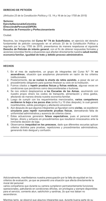 Los miltiares requirieron información sobre