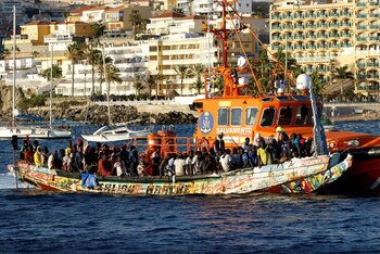 Un grupo de migrantes en