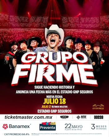Grupo Firme suma otra fecha para CDMX en el Estadio GNP (@ocesa_total)